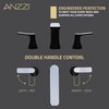 Anzzi 2-Handle 3-Hole Widespread Bathroom Faucet in Matte Black and Chrome L-AZ902MB-CH